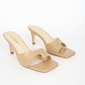 LULU’S ‘Janey’ Square-Toe Heel Sandals, Size 8